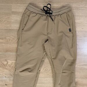 UNRL Jogger Pants Mens S Khaki Performance Stretch Athletic Tapered Leg Training